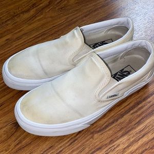 White slip on vans